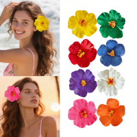 Bộ 8 kẹp tóc hoa Hawaii cho nữ, kẹp tóc hoa nhân tạo, kẹp tóc hoa plumeria và hoa hồng dành cho tiệc