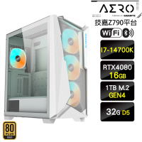 【技嘉平台】i7二十核GeForce RTX 4080 {麋鹿雪橇}電競電腦(i7-14700K/Z790/32G/1TB SSD)
