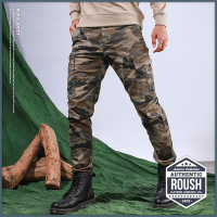 Roush (迷彩)高磅數雙口袋水洗工作長褲(8320-1)