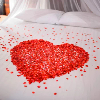 3000PCS Rose Petals,Fake Flower Red Polyester For Bed &amp; Valentines Decorations,Marry Me Decorations