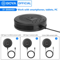 BOYA BY-BMM400 USB Condenser Desktop Conference Computer Microphone with 180 Degree/20' Pickup Range for iPhone Android PC