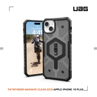 【UAG】iPhone 15 Plus 磁吸式耐衝擊保護殼-透黑(吊繩殼 支援MagSafe功能)