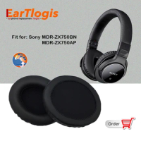 EarTlogis Replacement Ear Pads for Sony MDR ZX 750BN 750AP MDR-ZX750BN MDR-ZX750AP Headset Parts Earmuff Cover Cushion Cups