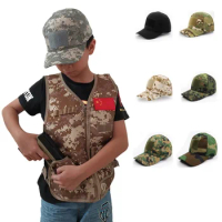 Children Camping Camouflage Sniper Baseball Cap Hunting CS Wargame Kids Boy Girl Army Tactical Military Caps Airsoft Accessories