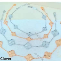 Gelang Alhambra 2 Sisi Emas Putih Rosegold 750 kadar 17k 4,18gr-PTH-16-18,5cm