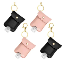 60ml Portable Hand Sanitizer Gel With Holster Keychain Sub-Bottle Travel Refillable Plastic Alcohol/Hand Sanitizer Bottle Safety