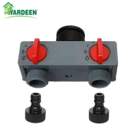 2 Way Distributor 3/4'' and 1'' ABS Plastic Garden Hose Pipe Splitter Water Connector 2 Way Tap Irrigation