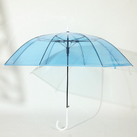 浮羽透明傘半自動維他命糖果色馬卡龍少女拍照抗風加大雨傘長柄傘