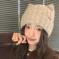 【Acorn 橡果】網紅小臉貓耳毛帽保暖帽防風帽護耳帽(卡其)