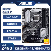 ASUS PRIME Z490-P Motherboard LGA 1200 Intel Z490 DDR4 128GB PCI-E 3.0 M.2 USB3.2 ATX For 10th /11th Gen Core i5-10400F i9-10900