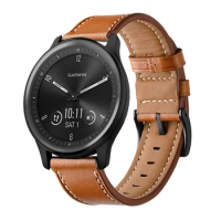 20mm 22mm Genuine Leather Strap for Garmin Venu 2 Plus Smart Watch Bracelet for Garmin Vivoactive 3 4 / Vivomove Sport Wristband