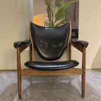 Designer Jay Chou Chief Chair Single Leather Sofa Chair Balcony Casual Retro Single Chair