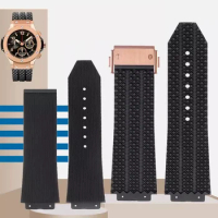Silicone Watch Bands For HUBLOT BIG BANG 26mm*19mm Waterproof Men Watch Strap Chain Watch Accessories Rubber Bracelet wristband