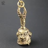 Brass Lucky Three Lions Buddha Statue Handmade Home Decor Ornaments Crafts Copper Miniatures Bell Figurines Desktop Decoration