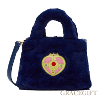 【Grace Gift】美少女戰士Crystal變身器毛毛手提斜背包 深藍