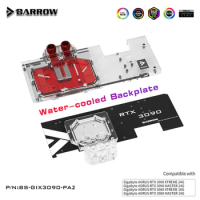 Barrow GPU Water Block Backplane Block for Gigabyte AORUS RTX 3090 3080 XTREME, Full Cover Waterway Backplate, BS-GIX3090-PA2 B