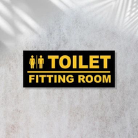 Sign Acrylic toilet fitting room simple | Akrilik ruangan fitting room Hitam Gold