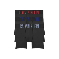 【Calvin Klein 凱文克萊】CK男生貼身長版平口四角內褲 超細纖維柔滑柔軟 Boxer(3件組盒裝 美國進口)