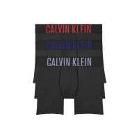 【Calvin Klein 凱文克萊】CK 男內褲 貼身長版平口 四角褲 超細纖維柔滑柔軟(3件組盒裝 美國進口)