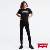 Levis 女款 721 高腰緊身窄管牛仔長褲 / 四向彈性延展 / 黑色基本款 / 黑皮牌