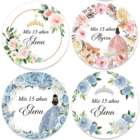 Mis Quince Anos Mis XV Stickers Personalise Fifteenth /Sixteen Birthday Quinceanera Party Decor Labels Girl Bar Mitzvah Stickers