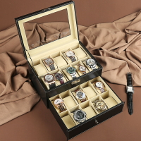 手錶收納盒 精致帶鎖手錶盒收納盒手串展示盒手飾品首飾盒腕錶盒子手鍊箱家用『XY18344』