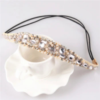 Light European And American Hair Accessories Pure Production Beaded Headdress Rhinestone Mixed Lace Hair Lead Tape