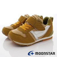 ★日本月星Moonstar機能童鞋-HI系列寬楦頂級學步鞋款2121S68卡其(中小童段)