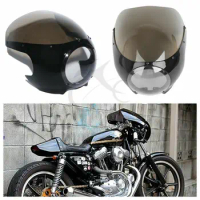 Motorcycle 5.75" 5-3/4" Cafe Racer Headlight Fairing Windscreen Windshiled For Harley Sportster Dyna