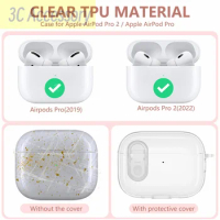 for airpod pro 2023 protective case Transparent shock-absorbing case for AirPods Pro 2 with cleaning kit hanging rope accessory