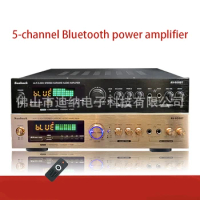 600W 110V/240V 5-channel High-power Amplifier Bluetooth Home Amplifier Karaoke Audio Radio Card Power Amplifier AV-608BT