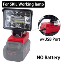 Portable Cordless LED Light With USB Port For SKIL 20V Li-ion Battery Workshop Work Camping for Camping and Fishing(NO Battery )
