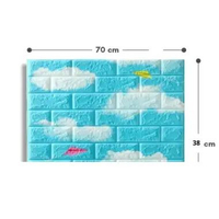 Paket Isi 10 Lembar - Wallpaper Foam Sticker 3D Motif Batu Bata Stiker Dinding Timbul Anti Air 70X38
