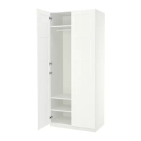 PAX/BERGSBO 衣櫃/衣櫥, 白色/白色, 100x60x236 公分