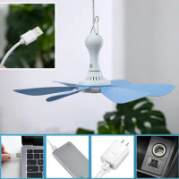 Silent 4 Speed With Remote Dormitory Tent Ceiling Canopy Fan 6 Leaves Hanging Fan Usb Powered