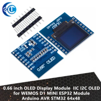 0.66 inch OLED Display Module for WEMOS D1 MINI ESP32 Module Arduino AVR STM32 64x48 0.66" LCD Screen IIC I2C OLED