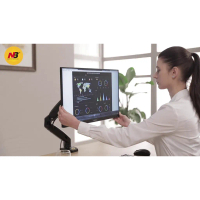 ขาตั้งจอคอมแบบ 1จอ NB F80 (รับจอ17\- 30\")PC Monitor Arm Adjustable Gas Spring Full Motion Desktop L