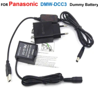 5V USB Power Cable+DMW-DCC3 DMW-BLB13 Fake Battery+Quick Charger For Panasonic Lumix DMC-G1 G1A G1K GH1 GF1 G2A G10 G2K G2R GH1K
