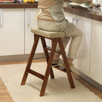 梯凳 梯凳可折疊廚房實木洗菜高板凳多功能折疊凳子折疊廚房折疊椅
