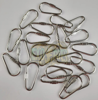 Mini Carabiner Stainless Steel Pengait Rantai Karabiner Mini Ulir Screw Pengait Burung Paruh Bengkok