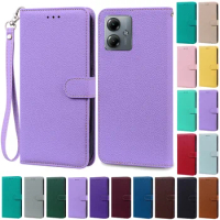 For Moto G14 Case Silicone MotoG14 G 14 Leather Flip Wallet Case For Motorola Moto G14 PAYF0010IN Phone Case Cover Coque Fundas