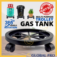 4 RODA-PVC Round Gas Stand Roller With Wheels Kaki Roda Tong Gas Roller Stand Gas Tank Trolley Heavy