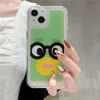 手機殼 ● 綠色搞怪眼鏡鴨適用iPhone12Pro max蘋果13手機殼11硬軟邊xs xr女