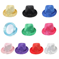 Trilby Cap Sequin Fedora Hat Fedora Trilby Hat Sequin Disco Fedora Hat Glitter Sequin Hat Sequin Jazz Hat for Performance Party