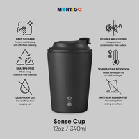 MJ Montigo | Sense Coffee Cup 12oz 340ml Black Murah