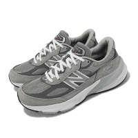 NEW BALANCE 休閒鞋 990 V6 D 寬楦 女鞋 灰 銀 美製 麂皮 復古 拼接 NB 紐巴倫(W990GL6-D)