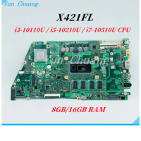 X421FL Mainboard For Asus VivoBook X421F X421FL X421FP X421FA X421FAY X421FPY Laptop motherboard With i3 i5 i7 CPU 8GB/16GB RAM