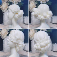 INS Creative Silicone Diy Soy Wax Candle Mold Aromatherapy Plaster 3d Beauty Lady Statue Handmade Soap Mould Home Decor Materia