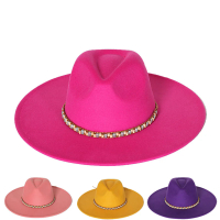 9.5เซนติเมตรปีกขนาดใหญ่ Fedora หมวกแข็งคลาสสิกแจ๊สหมวกขายส่ง Fedora หมวกผู้ชายและผู้หญิงสีดำแจ๊สปีกกว้างหมวก Sombrero6999