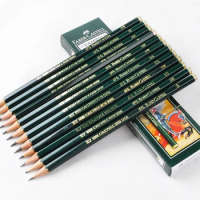 Faber castell faber castel 9000 pencil professional sketch green rod painting drawing pencil classic series 12 pcs/box